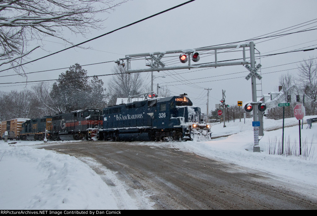 BM 326 Leads PORU through Curtis Corner at Dusk